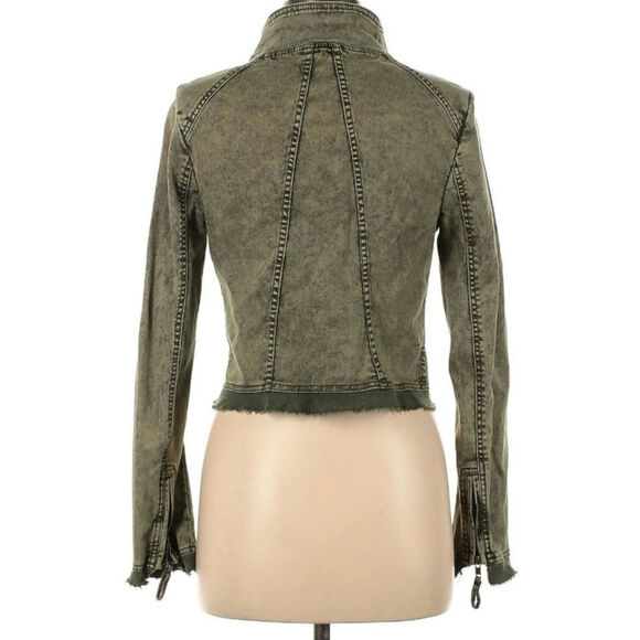 Free People Collapsing Twill Distressed Jacket - Picture 3 of 9